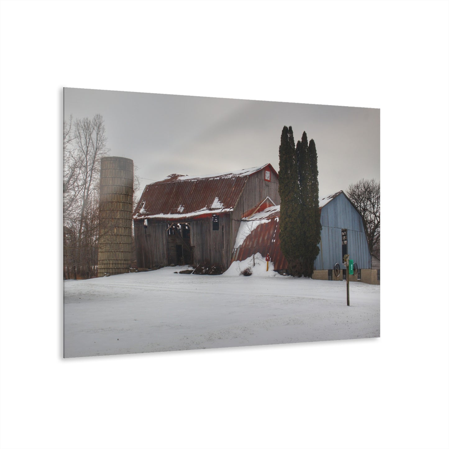 U R There Photography Unionville Grey Rustic Farmhouse Acrylic Wall Print