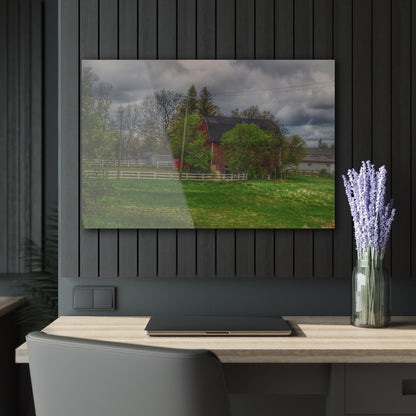 U R There Photography Hassler Lake Hidden Red Rustic Farmhouse Acrylic Wall Print