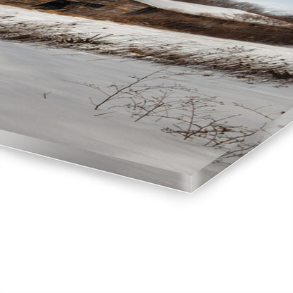 U R There Photography Frozen Grey Shack of Kingston Rustic Farmhouse Acrylic Wall Print