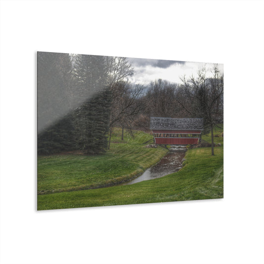 U R There Photography Hadley Covered Bridge III Rustic Farmhouse Acrylic Wall Print