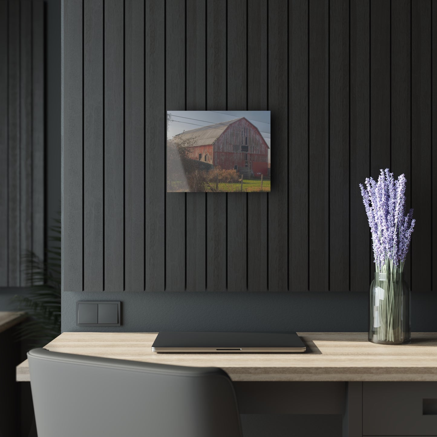 U R There Photography Dodge Road Red I Rustic Farmhouse Acrylic Wall Print