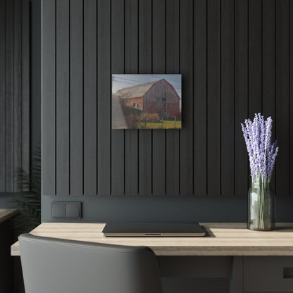 U R There Photography Dodge Road Red I Rustic Farmhouse Acrylic Wall Print