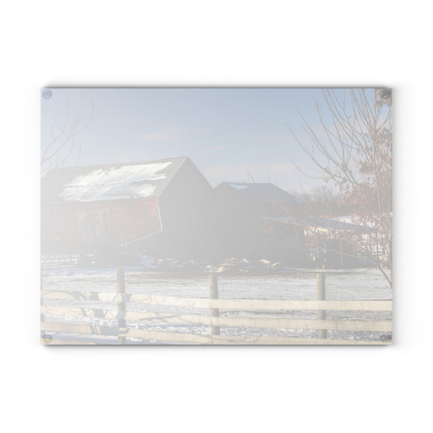 U R There Photography Attica Reds Rustic Farmhouse Tempered-Glass Cutting Board