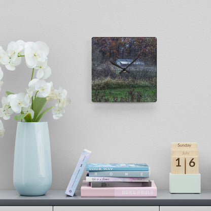 Rustic Farmhouse Wall Clock featuring Shifman Road Stable