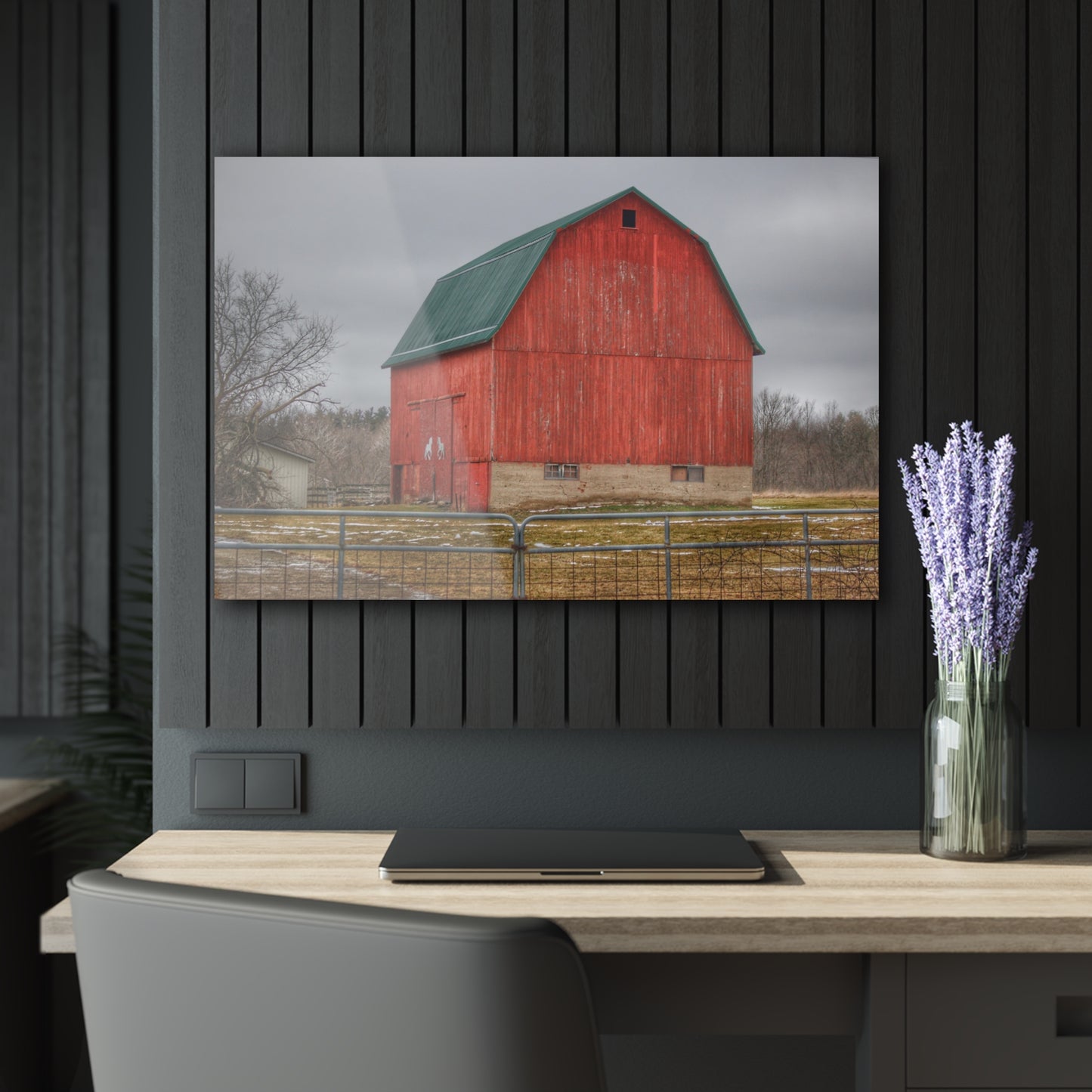 U R There Photography Lonsberry Red Rustic Farmhouse Acrylic Wall Print