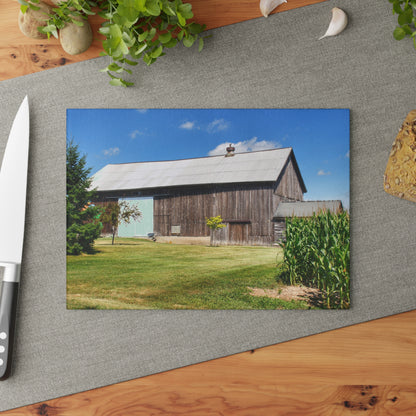 U R There Photography Frog Barn Rustic Farmhouse Tempered-Glass Cutting Board
