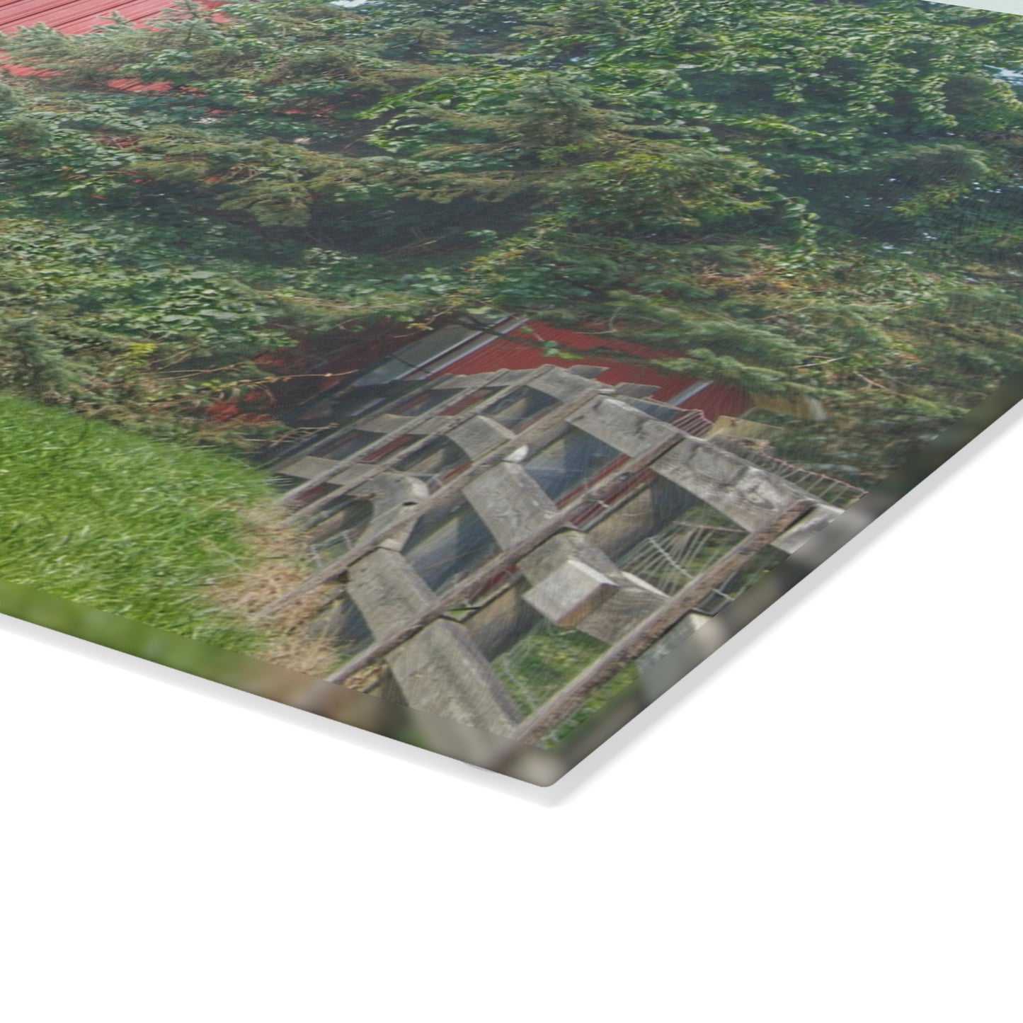 U R There Photography Modern Red I Rustic Farmhouse Tempered-Glass Cutting Board