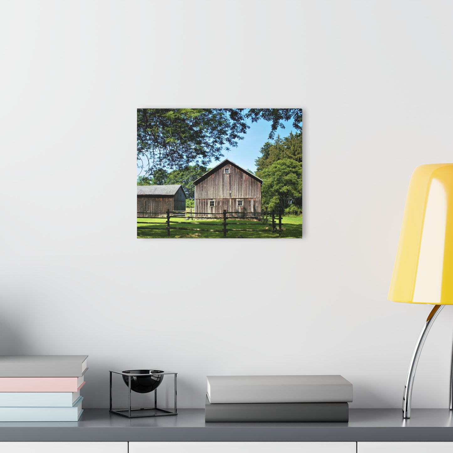 U R There Photography Otisville Grey Rustic Farmhouse Acrylic Wall Print