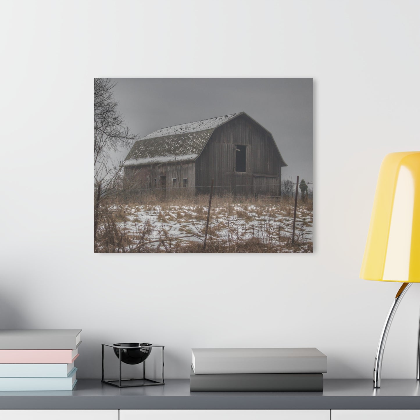 U R There Photography South Kirk Road Grey Rustic Farmhouse Acrylic Wall Print