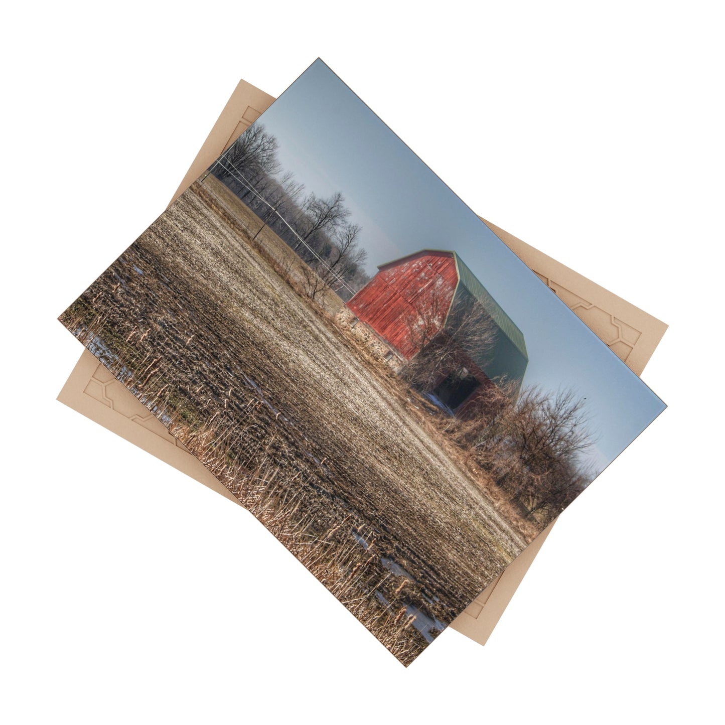 U R There Photography Bowers Road Goodland Red Rustic Farmhouse Decorative Ceramic Tile