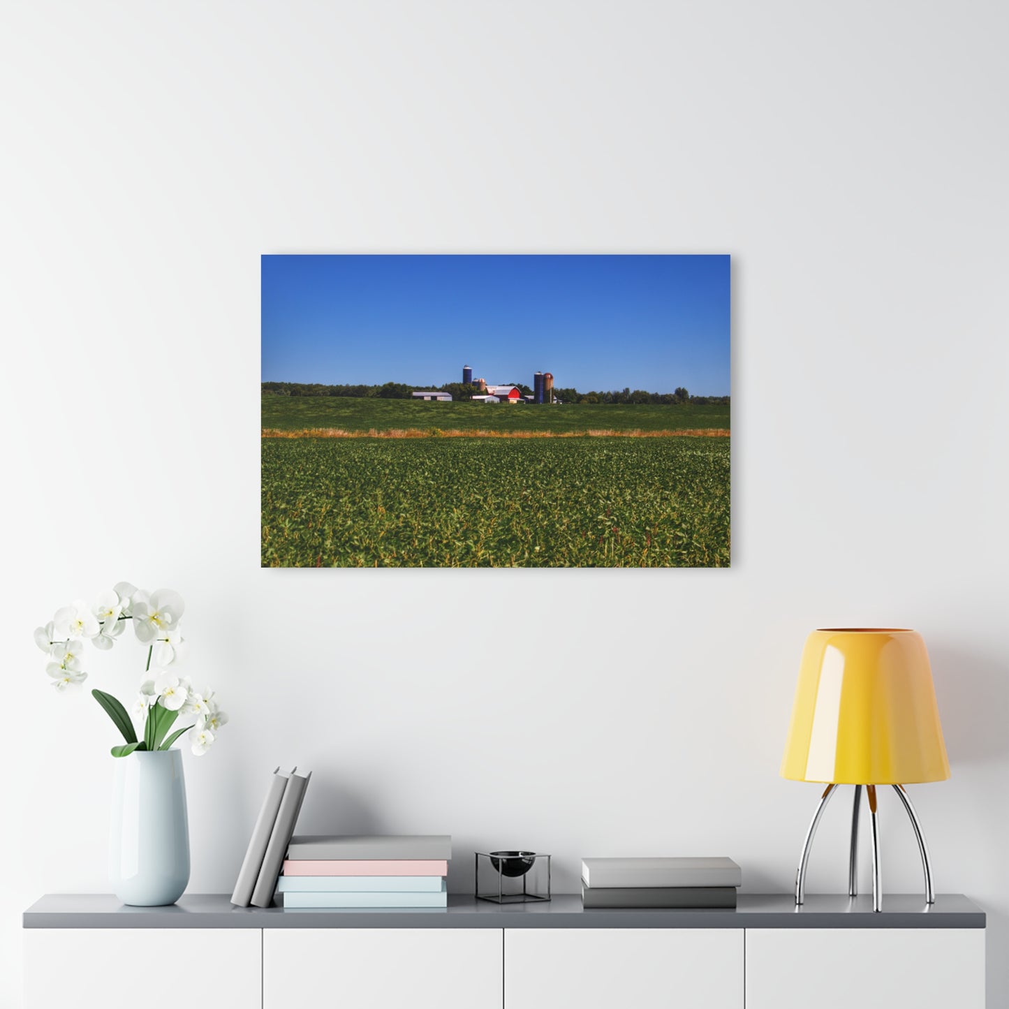 U R There Photography Otter Lake Road Farm Across the Field Rustic Farmhouse Acrylic Wall Print