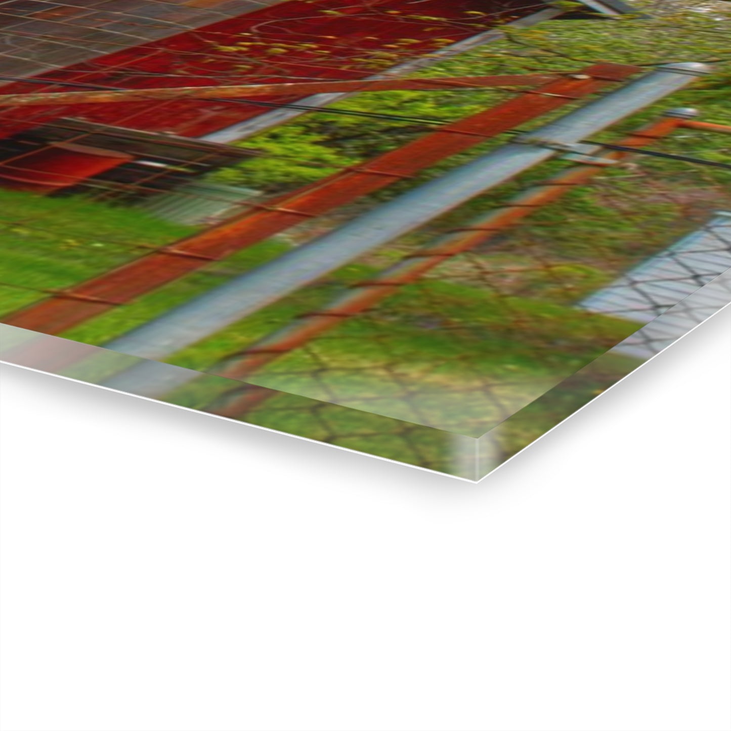 U R There Photography Mead Road Red Rustic Farmhouse Acrylic Wall Print