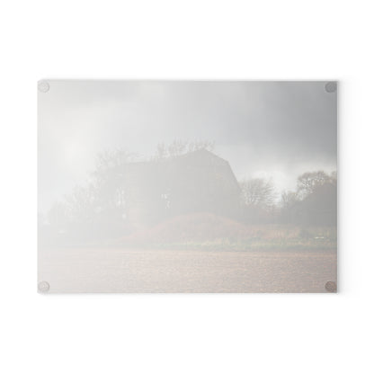 U R There Photography West Snover Grey Rustic Farmhouse Tempered-Glass Cutting Board