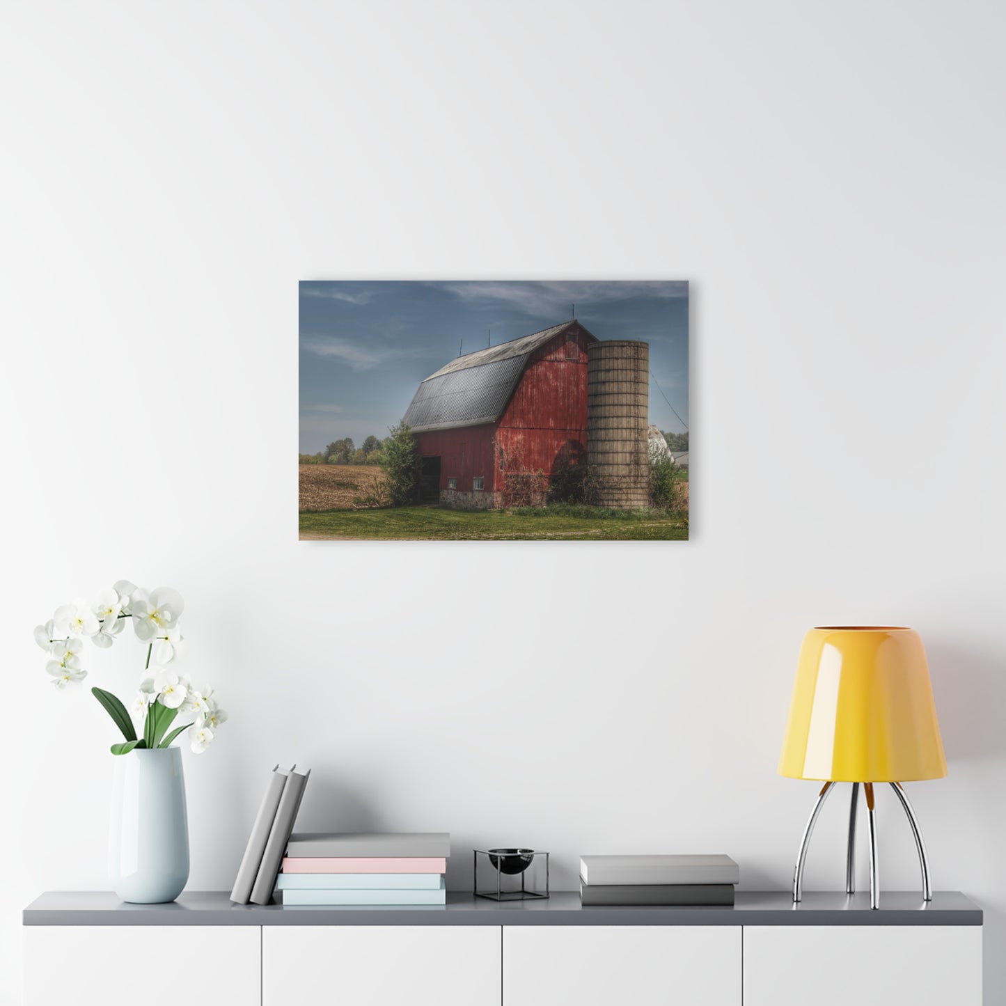 U R There Photography McDowell Road Red Rustic Farmhouse Acrylic Wall Print