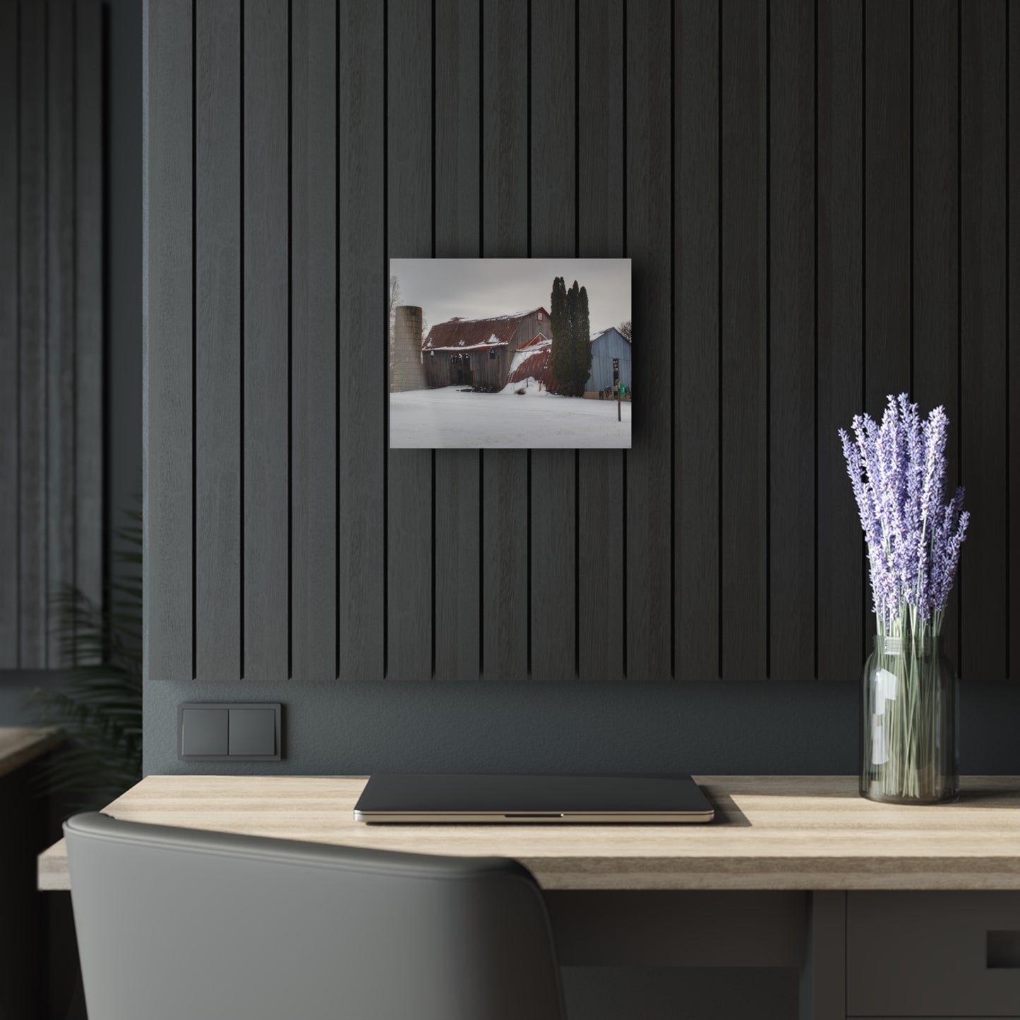 U R There Photography Unionville Grey Rustic Farmhouse Acrylic Wall Print