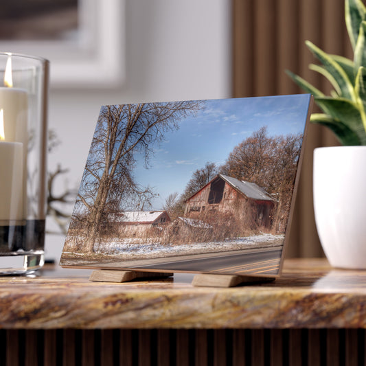 U R There Photography Almont Van Dyke Red I Rustic Farmhouse Decorative Ceramic Tile