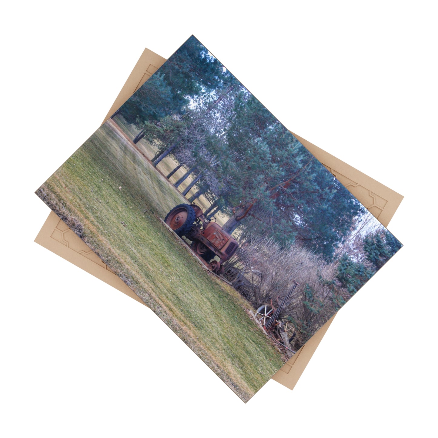 U R There Photography Casey Road Yard Art II Rustic Farmhouse Decorative Ceramic Tile