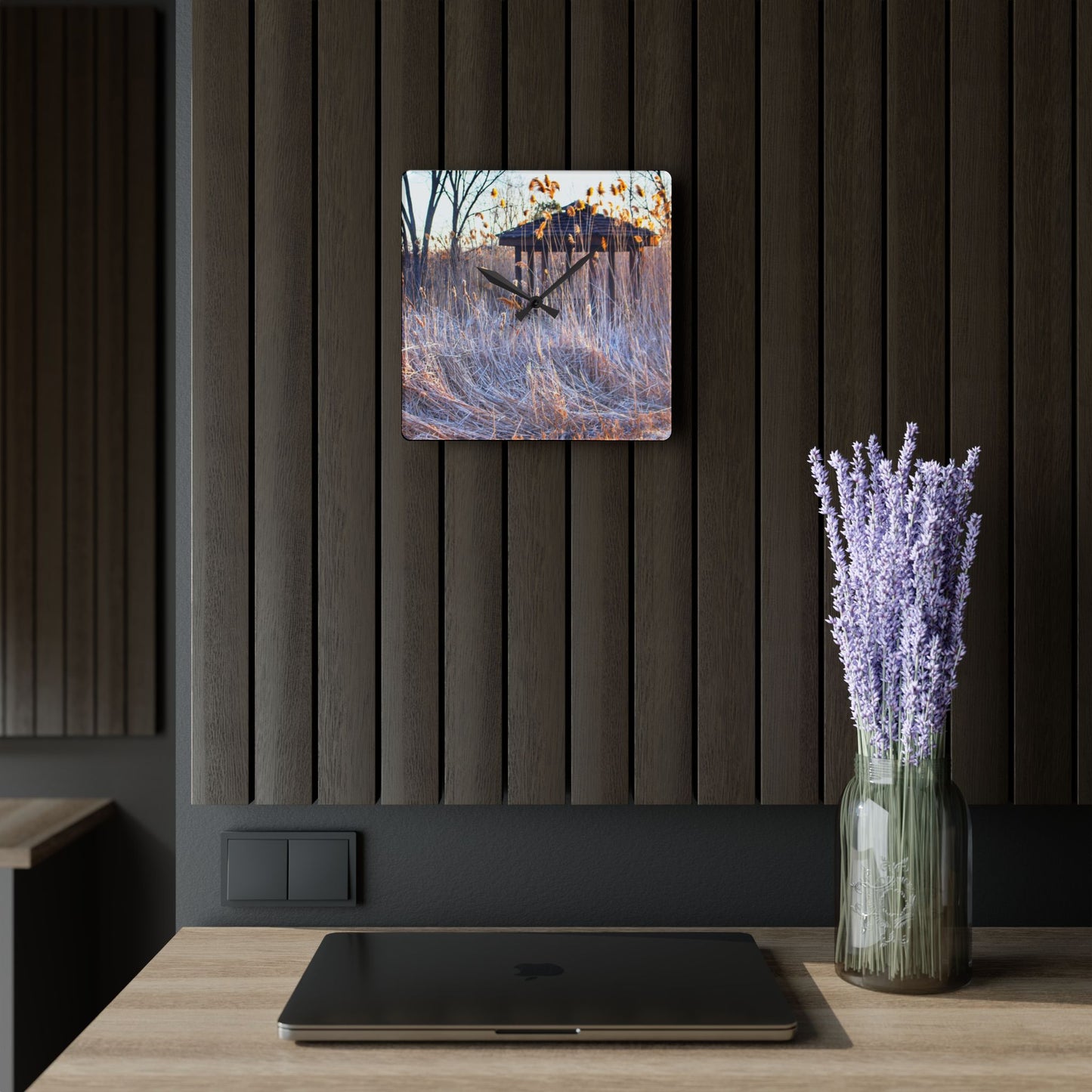 U R There Photography Haines Hidden Gazebo Rustic Farmhouse Acrylic Analog Wall Clock