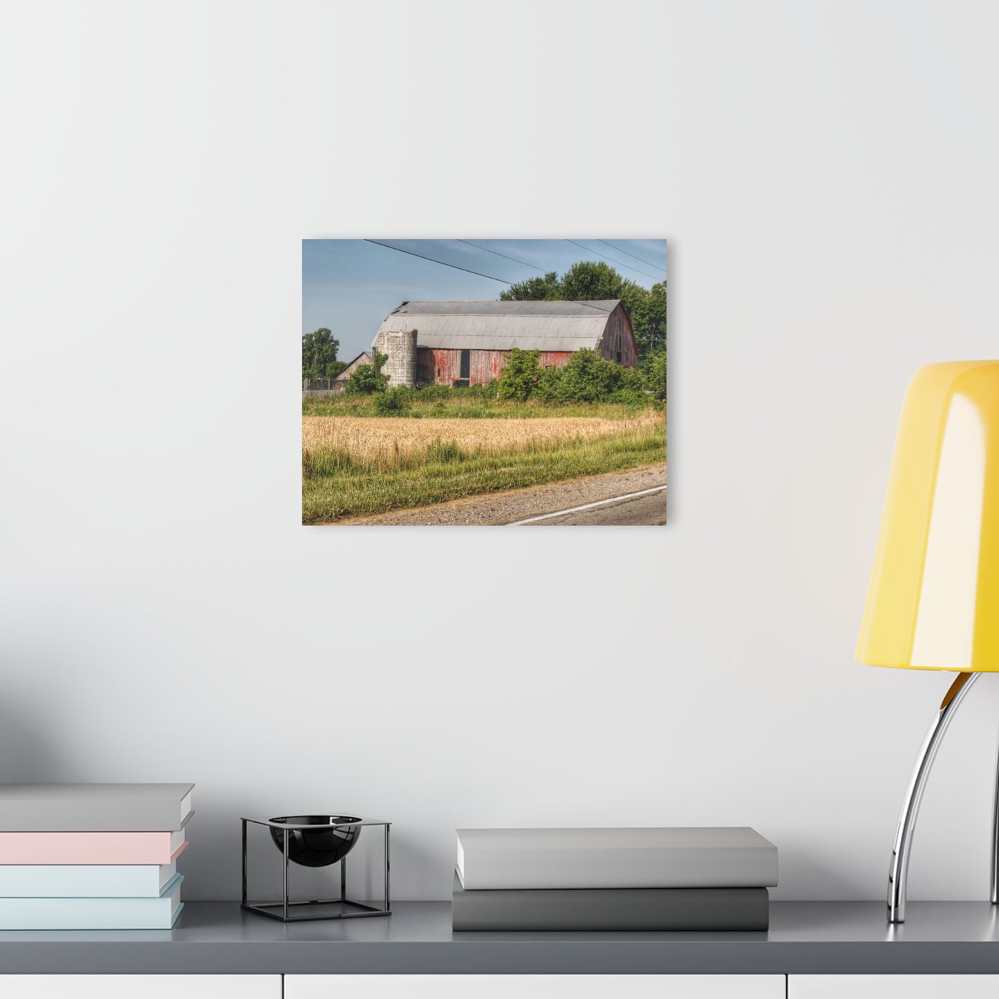 U R There Photography Dodge Road Old Red Rustic Farmhouse Acrylic Wall Print