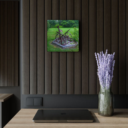 U R There Photography Farm Yard Art Rustic Farmhouse Acrylic Analog Wall Clock