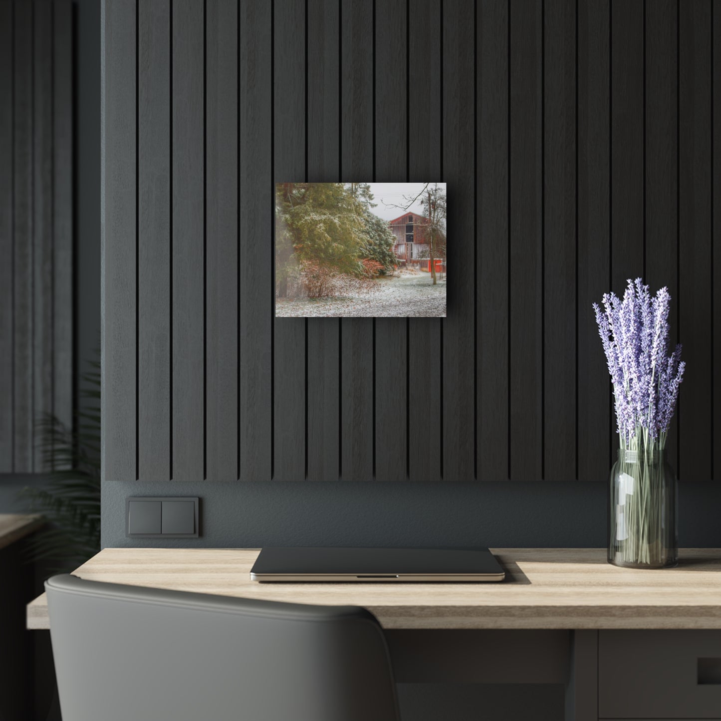 U R There Photography Lum Hidden Red Rustic Farmhouse Acrylic Wall Print