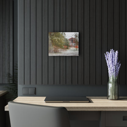 U R There Photography Lum Hidden Red Rustic Farmhouse Acrylic Wall Print