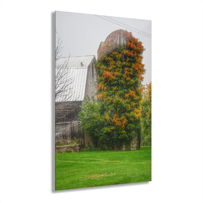 U R There Photography Ludwig Road Oxford Grey and Silo Rustic Farmhouse Acrylic Wall Print