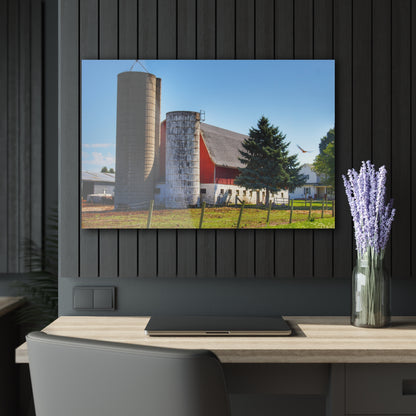 U R There Photography Hunters Creek Red Cow Barn I Rustic Farmhouse Acrylic Wall Print