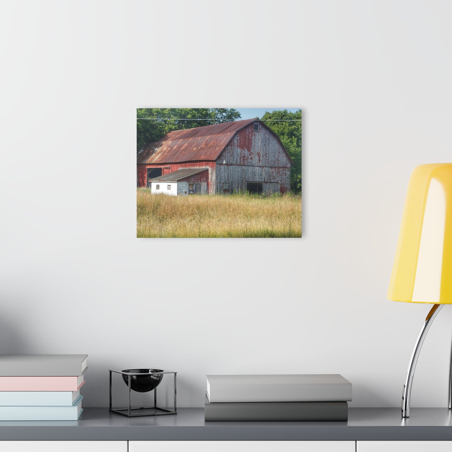 U R There Photography Scott Road Red Rustic Farmhouse Acrylic Wall Print
