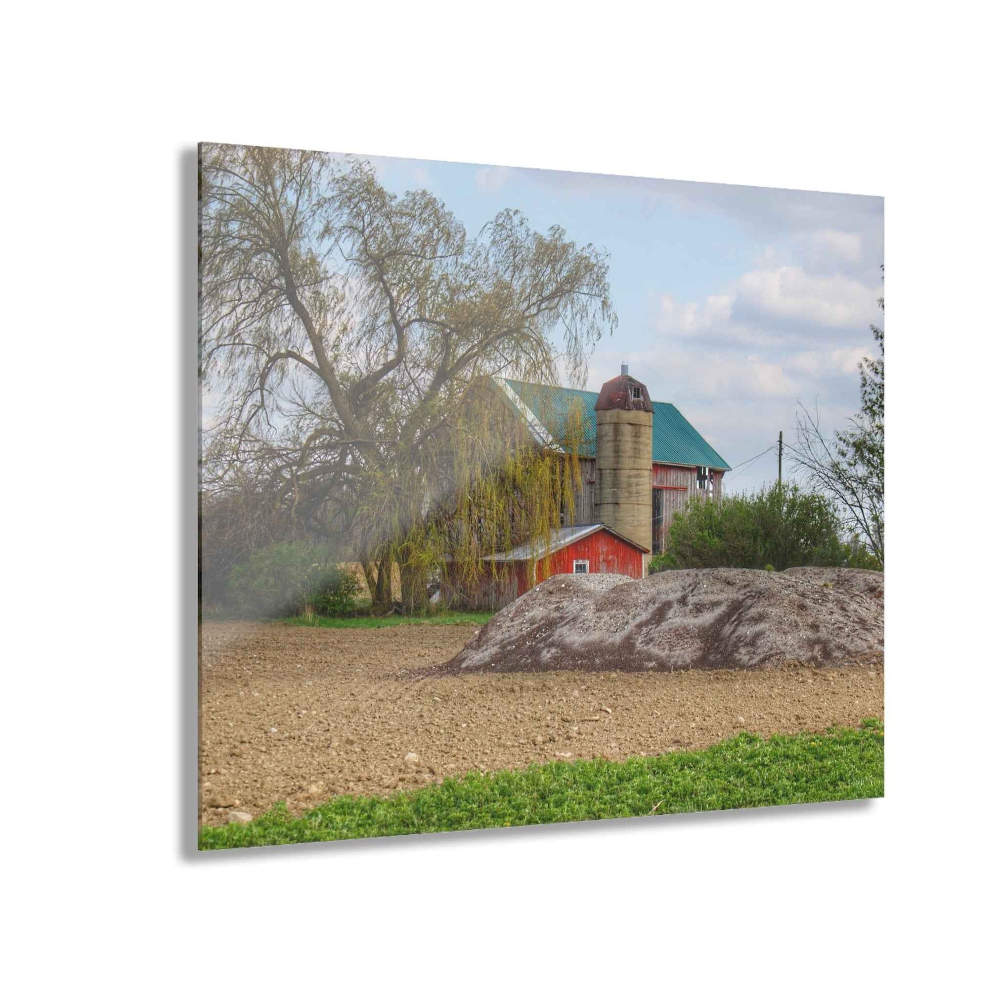 U R There Photography Cedar Creek Road Red Rustic Farmhouse Acrylic Wall Print