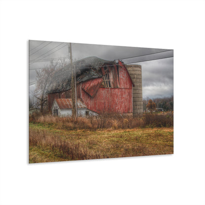 U R There Photography German Road Forgotten Red I Rustic Farmhouse Acrylic Wall Print