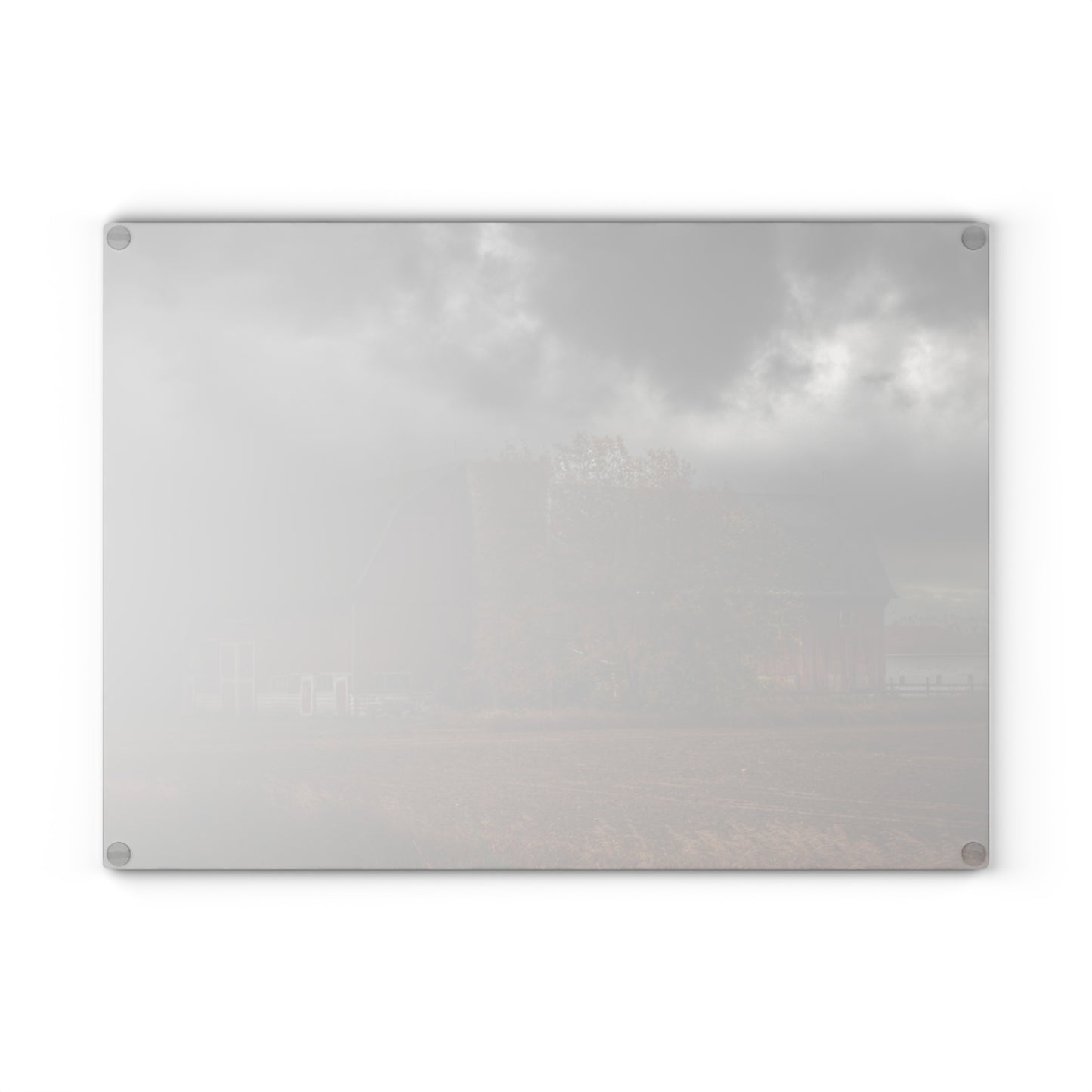 U R There Photography Hinson Road Red Rustic Farmhouse Tempered-Glass Cutting Board