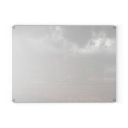 U R There Photography Hinson Road Red Rustic Farmhouse Tempered-Glass Cutting Board