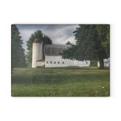 U R There Photography Marathon Road White Rustic Farmhouse Tempered-Glass Cutting Board