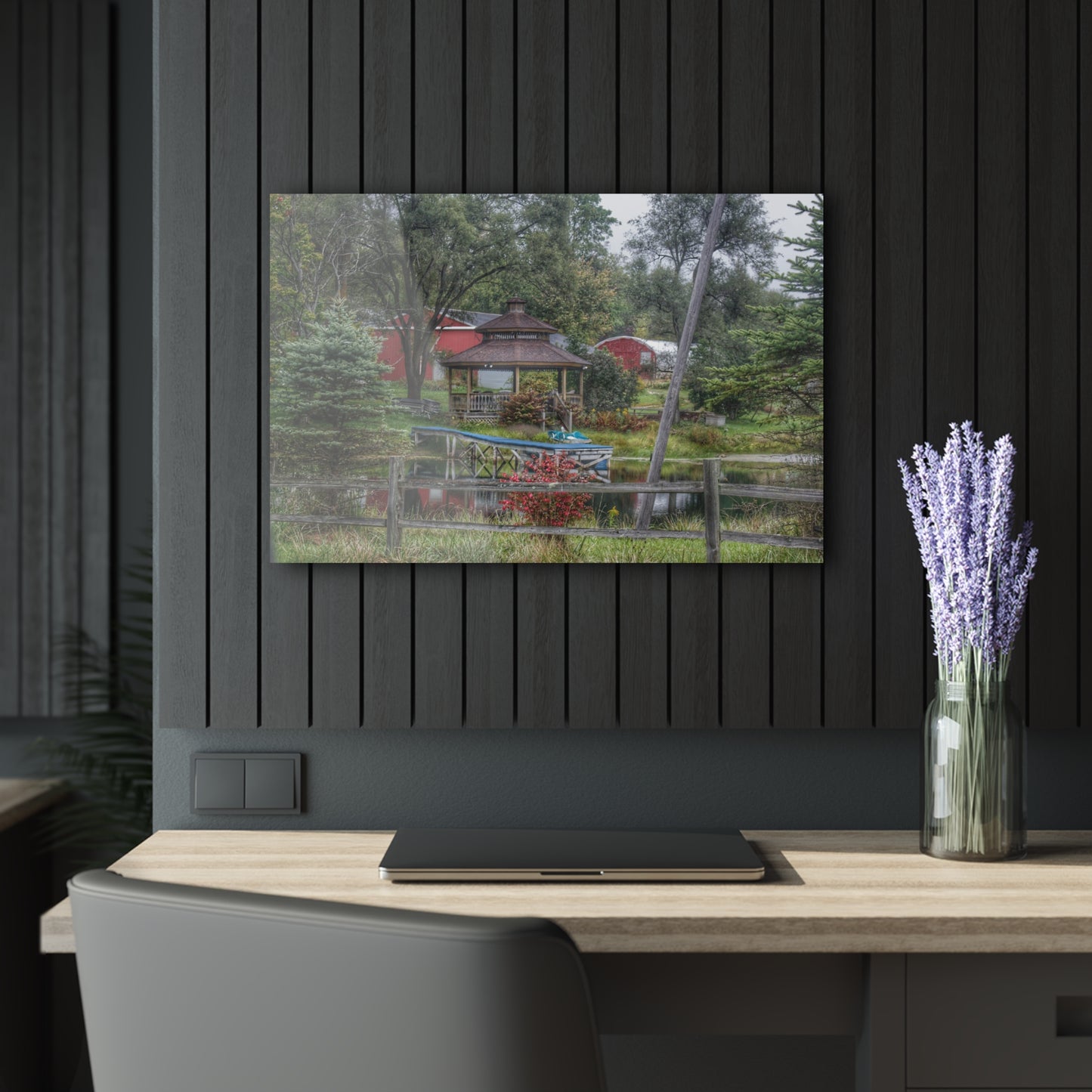 U R There Photography Columbiaville Gazebo Rustic Farmhouse Acrylic Wall Print