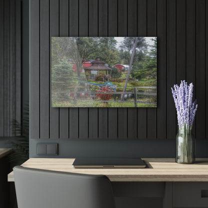 U R There Photography Columbiaville Gazebo Rustic Farmhouse Acrylic Wall Print