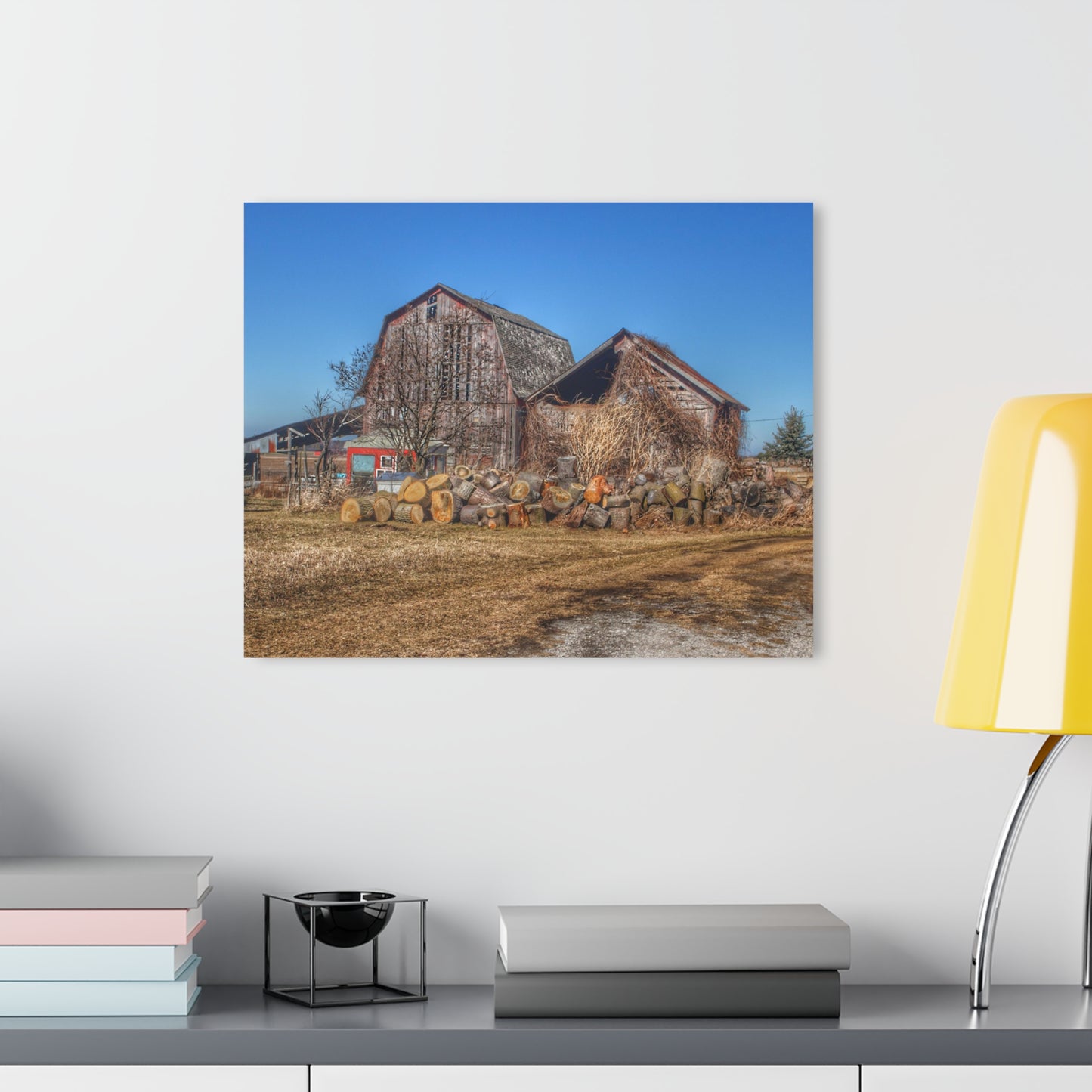 U R There Photography Dutcher Road Grey Rustic Farmhouse Acrylic Wall Print