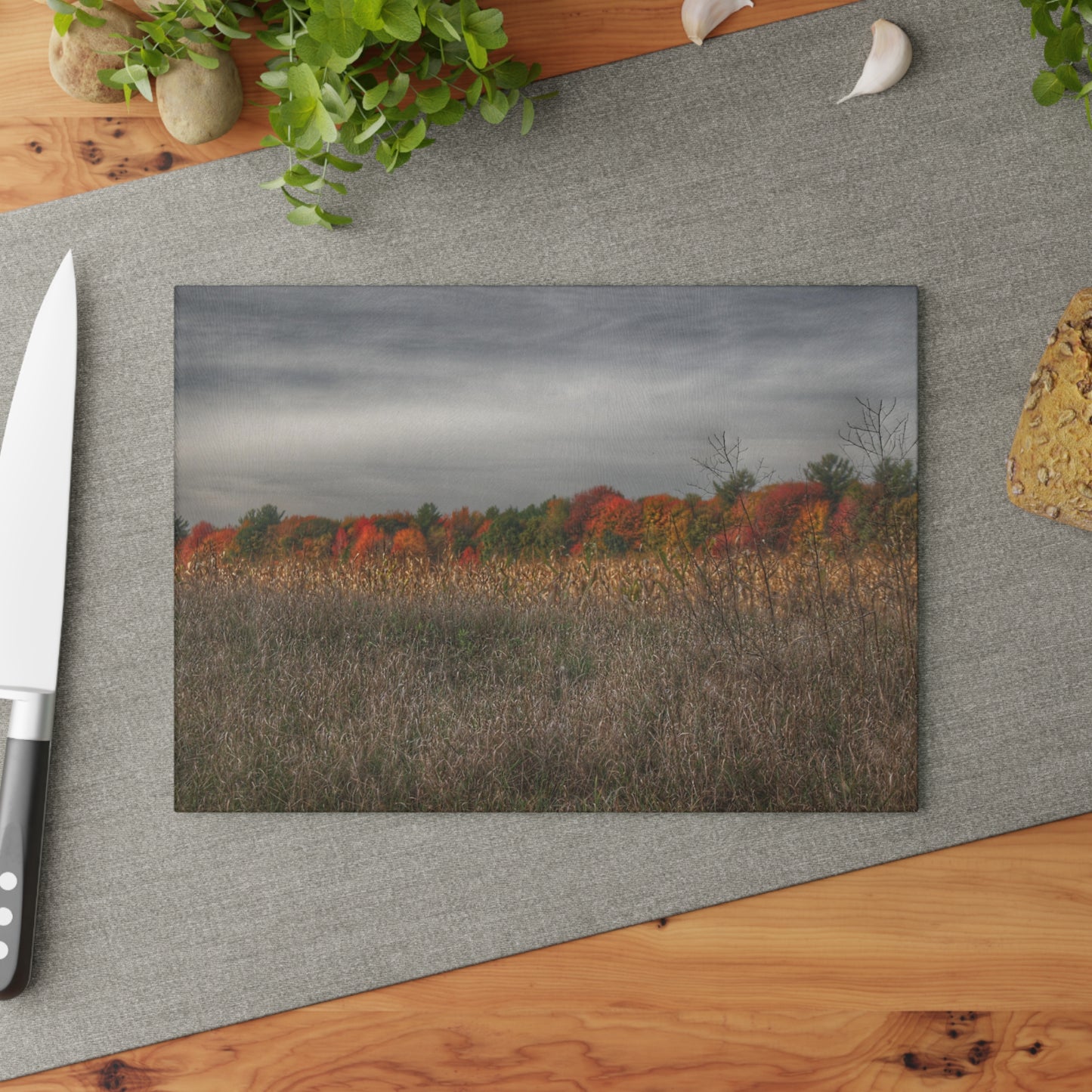 U R There Photography Fall on Murphy Lake V Rustic Farmhouse Tempered-Glass Cutting Board