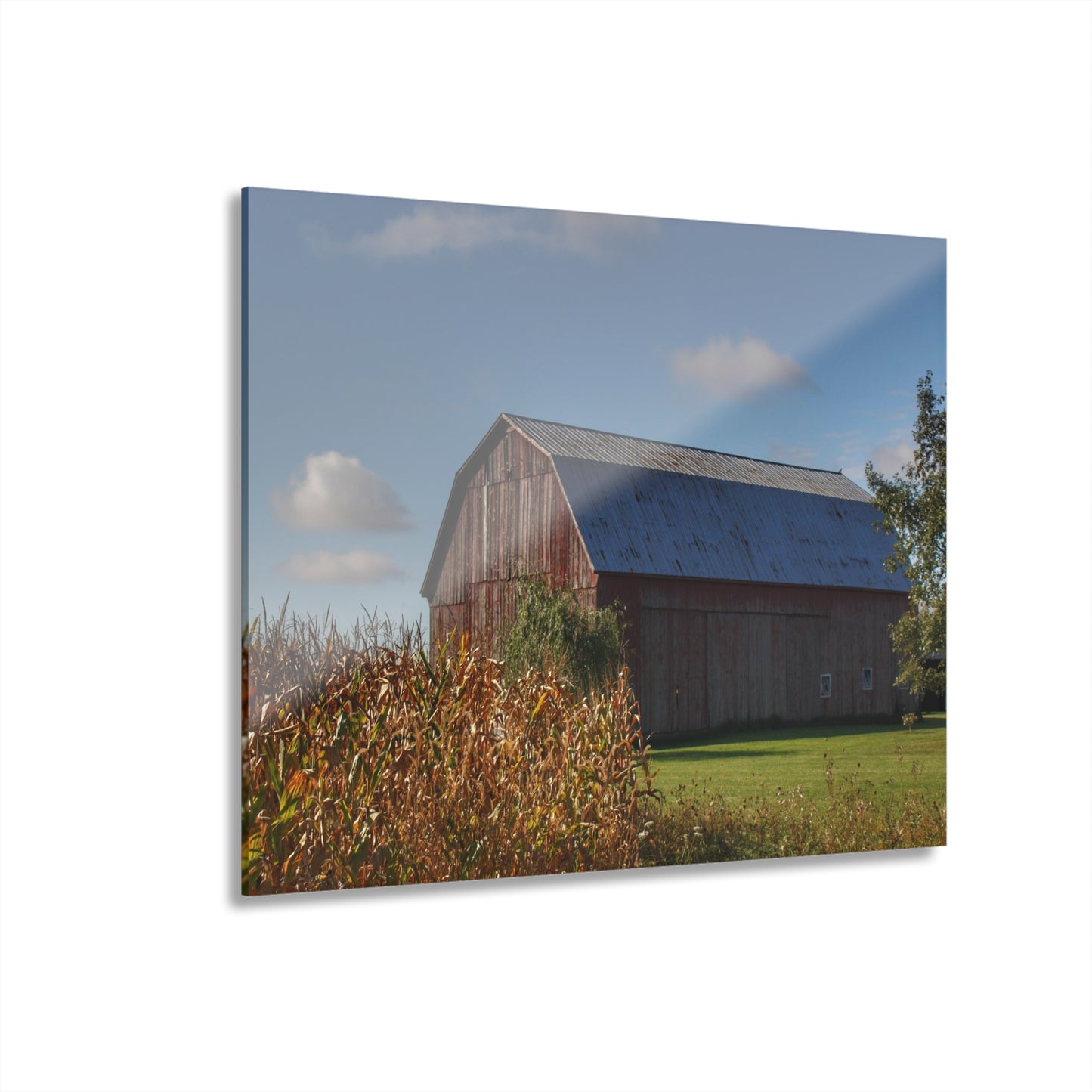 U R There Photography Croswell Fargo Road Red Rustic Farmhouse Acrylic Wall Print