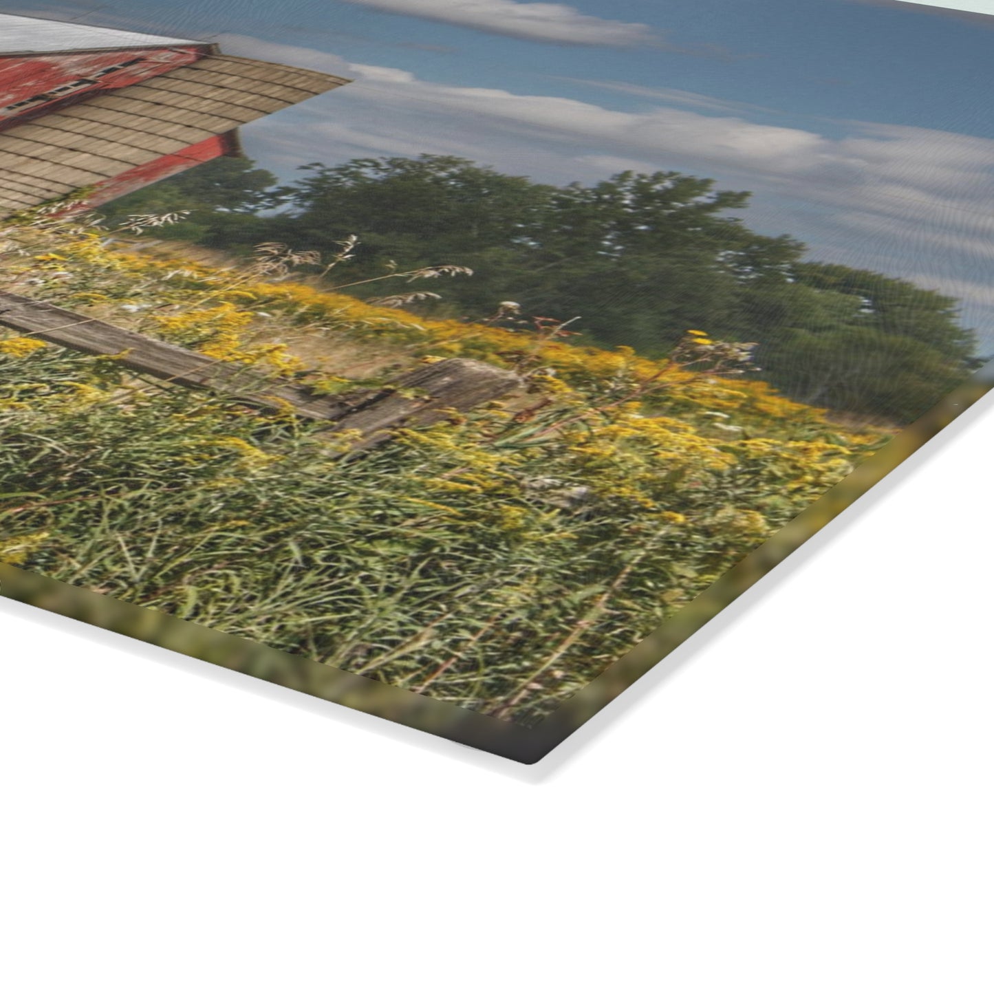 U R There Photography Nettney Road Red Rustic Farmhouse Tempered-Glass Cutting Board
