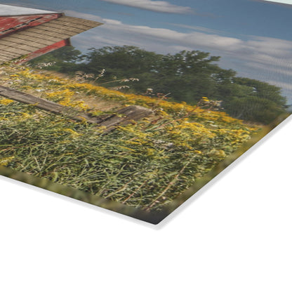 U R There Photography Nettney Road Red Rustic Farmhouse Tempered-Glass Cutting Board