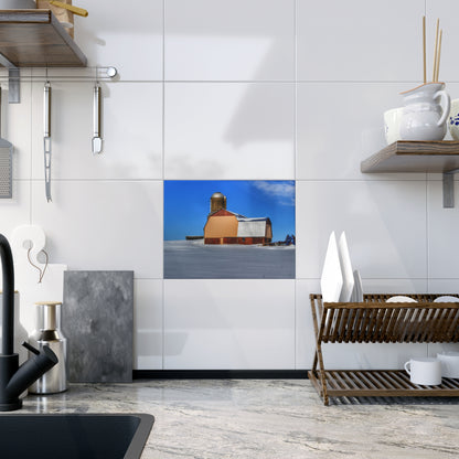 U R There Photography Bay City - Forestville Beige Barn Rustic Farmhouse Decorative Ceramic Tile