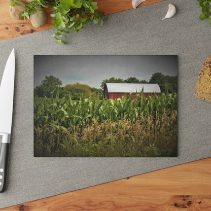 U R There Photography July Corn Rustic Farmhouse Tempered-Glass Cutting Board