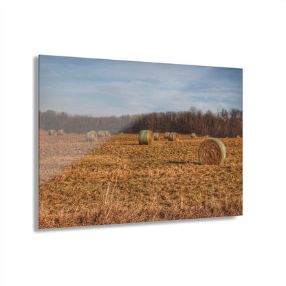 Barn Boutique Modern Farmhouse Acrylic Wall Print| December Haybales