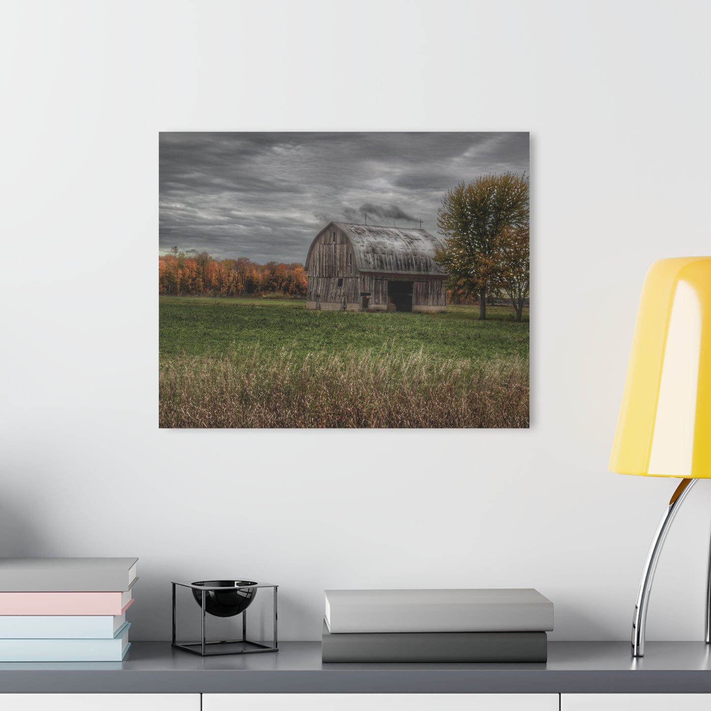 U R There Photography Bray Road Grey in the Fall Rustic Farmhouse Acrylic Wall Print
