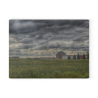 U R There Photography Early Fall on the Farm Rustic Farmhouse Tempered-Glass Cutting Board