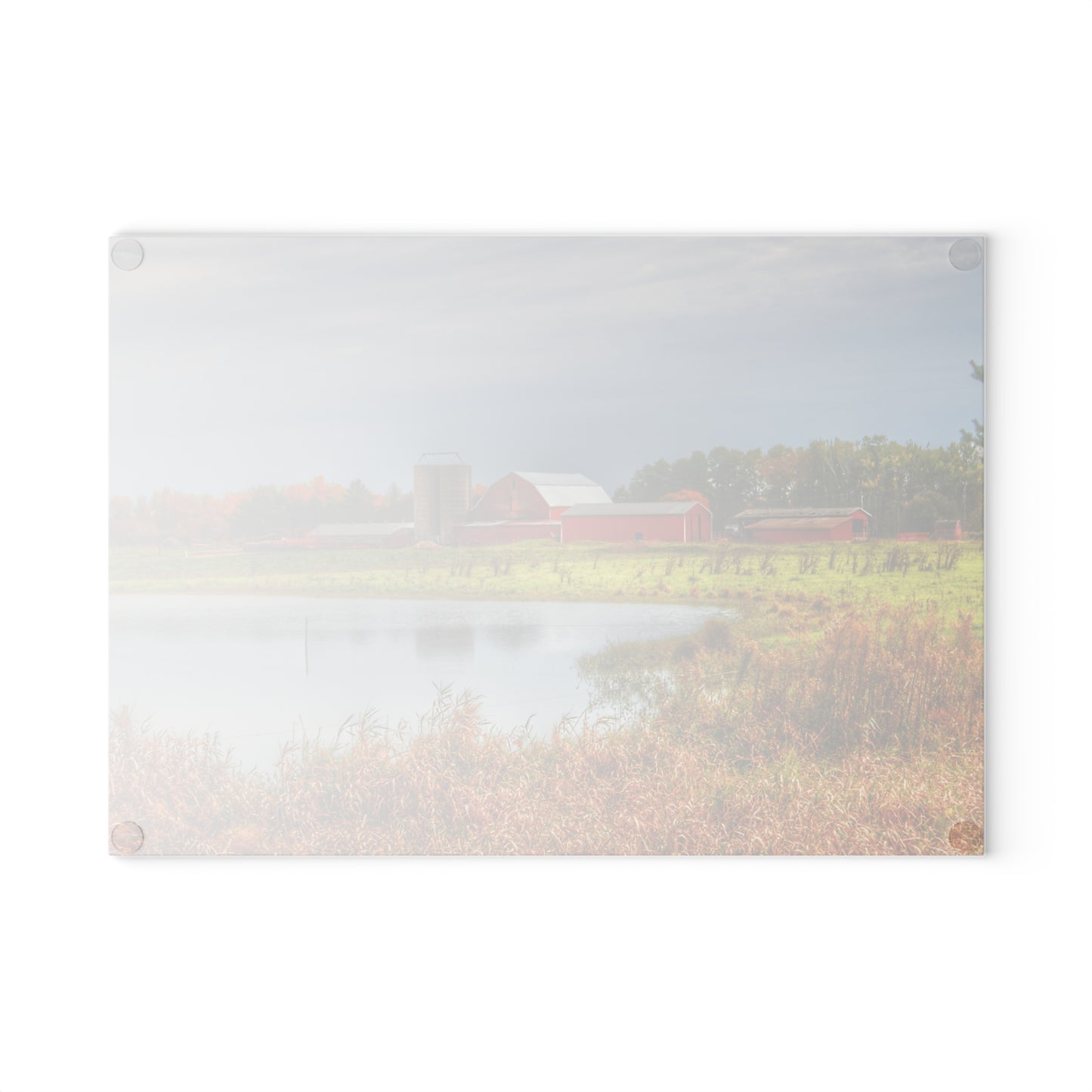U R There Photography Oakwood Reds Rustic Farmhouse Tempered-Glass Cutting Board