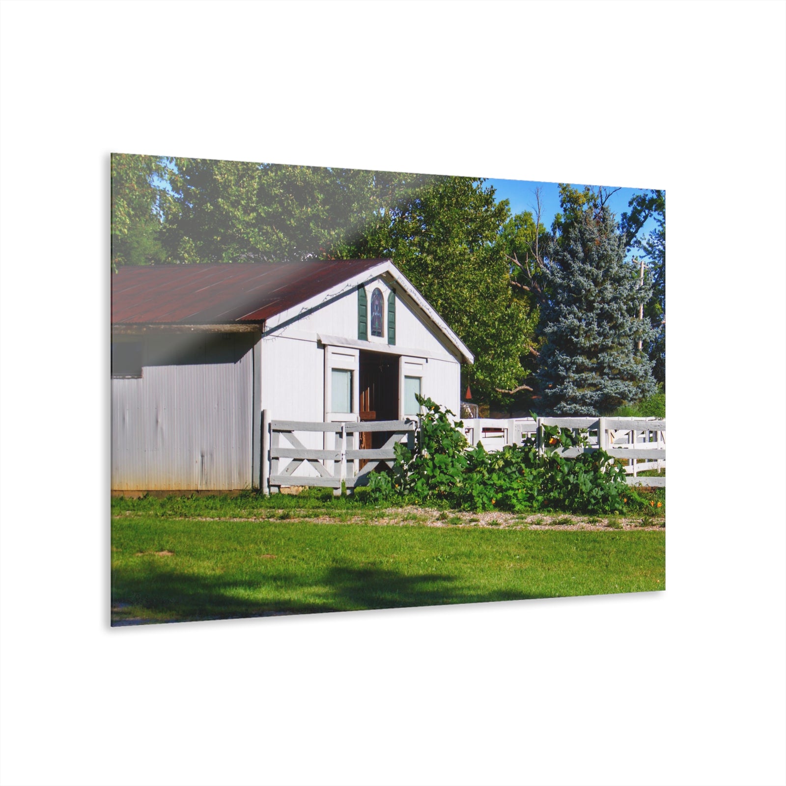 Beyond the Fence on Baldwin Rustic Farmhouse Acrylic Wall Print