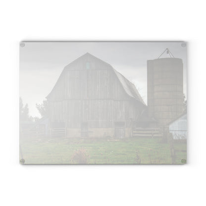 U R There Photography Eddy Road Grey II Rustic Farmhouse Tempered-Glass Cutting Board