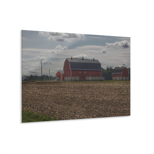 U R There Photography Wheeling Road Red Rustic Farmhouse Acrylic Wall Print
